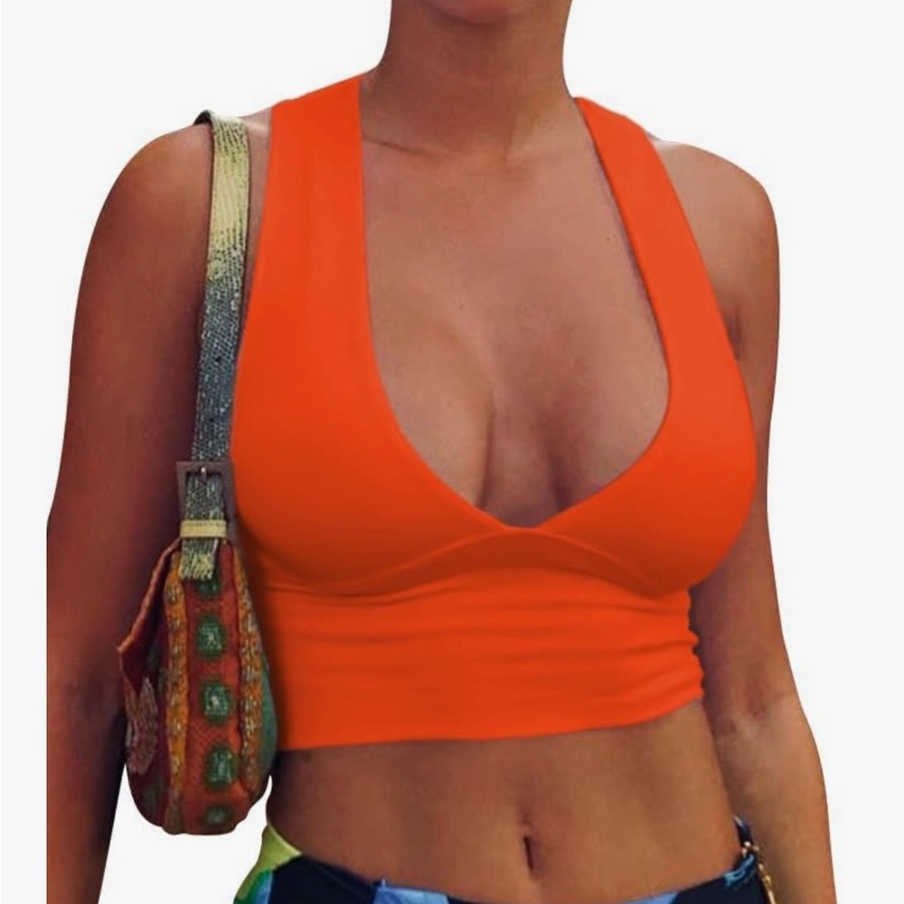 Vibrant Orange Crop Top